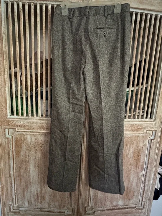 Michael Kors Gray Herringbone Tailored Straight-Leg Trousers - Picture 7 of 10